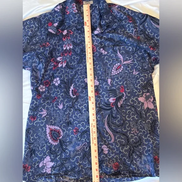 Popiler Purple Batik Men’s Button up SS Camp Shirt Men’s 2XL Beach Polynesian - Picture 7 of 7